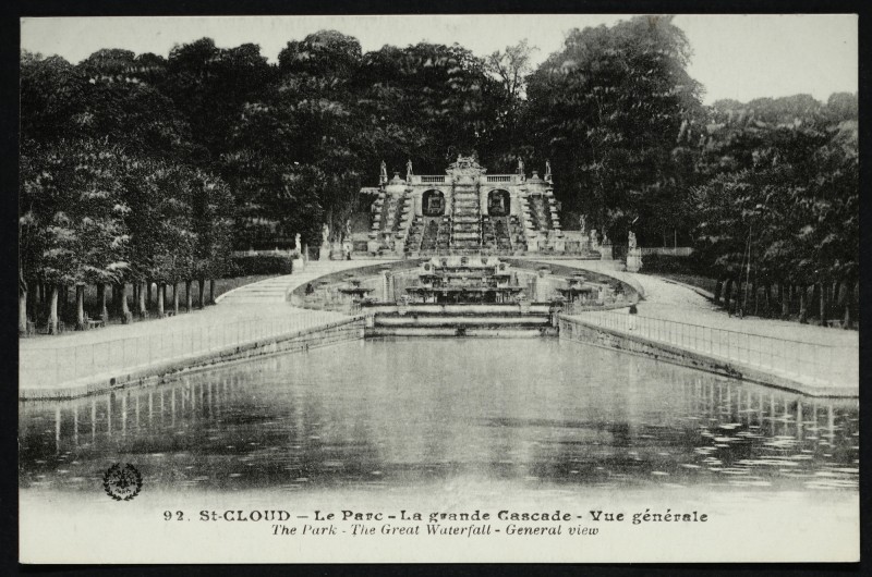 Carte postale ancienne La grande Cascade - Vue générale - THe Great Waterfall - General Wiew à Saint-Cloud