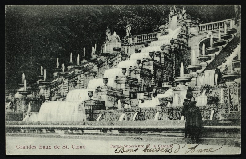 Carte postale ancienne Grandes Eaux de St. Cloud - Partie Supérieure de la Cascade à Saint-Cloud