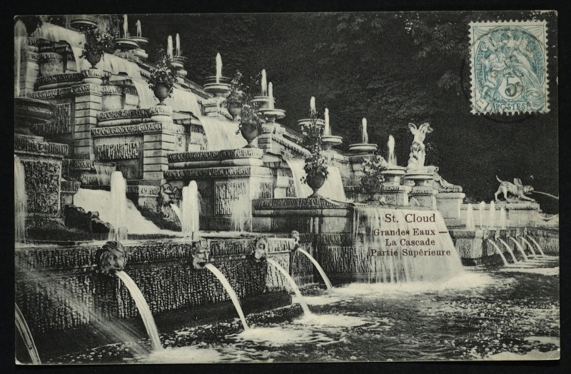 Carte postale ancienne Grandes Eaux - La Cascade - Partie Supérieure à Saint-Cloud