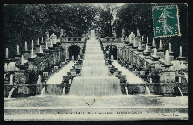 Carte postale ancienne Grandes Eaux - La Grande Cascade à Saint-Cloud