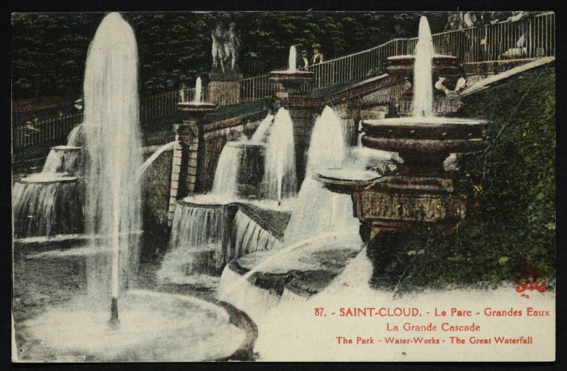 Carte postale ancienne Grandes Eaux. La Grande Cascade - Water-Works - The Great Waterfall à Saint-Cloud