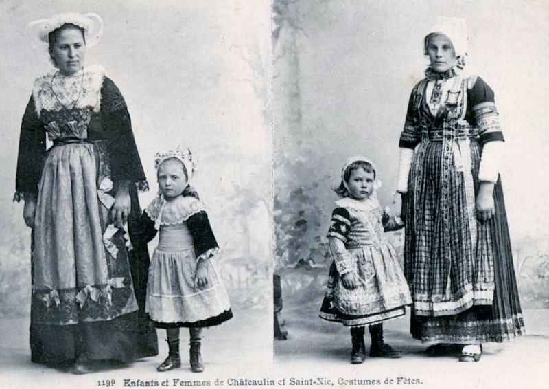 Carte postale ancienne Saint-Nic et Châteaulin 1901 à Saint-Nic