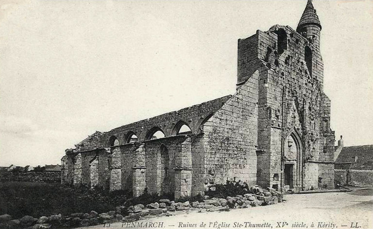 Carte postale ancienne Sainte-Thumette ruines à Penmarch