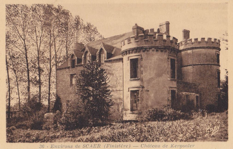 Carte postale ancienne Scaër Kergoaler à Scaër