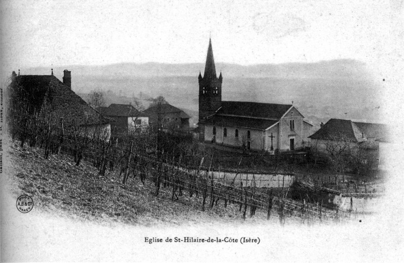 Carte postale ancienne Saint-Hilaire-de-la-Cote, église, 1904, p203 de L'Isère les 533 communes - Gallant phot, D Roux édit