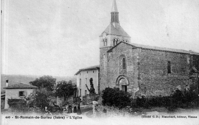 Carte postale ancienne Saint-Romain-de-Surieu église