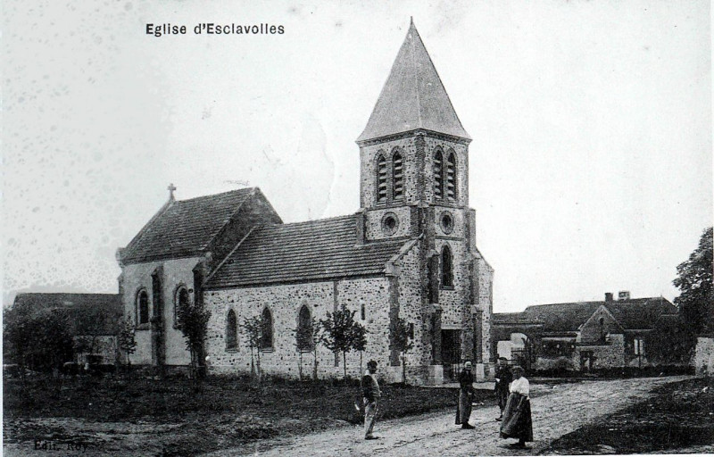Carte postale ancienne Esclavolles église 1912 08642