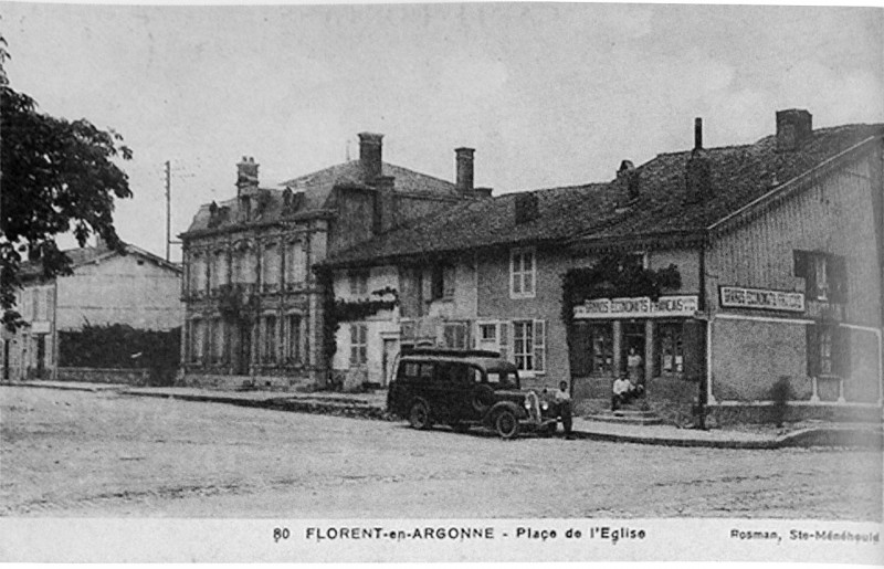 Carte postale ancienne Florent en argonne place église 08646