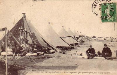 Carte postale ancienne Guerre 14-18-Campement de Châlons-1914