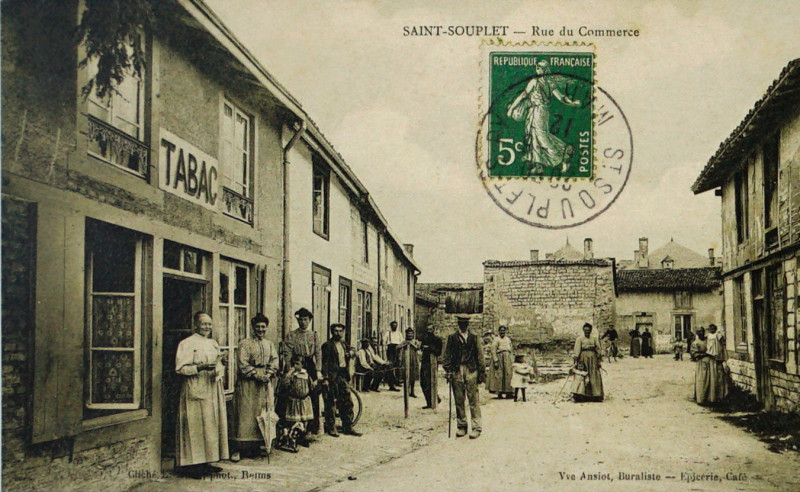 Carte postale ancienne St souplet 1912 tabac 8408
