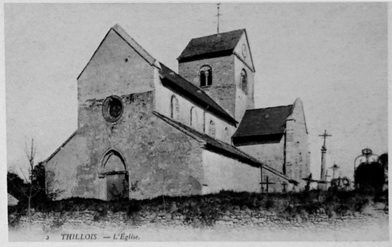 Carte postale ancienne Thillois église 08414