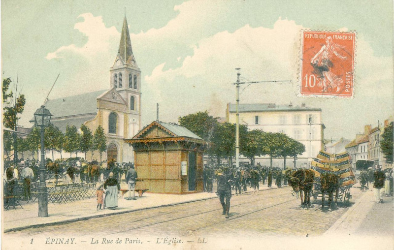 Carte postale ancienne Ll 1 - Epinay - La Rue de Paris