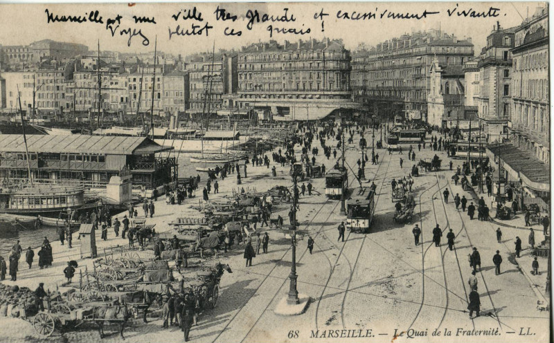 Carte postale ancienne Ll 68 - Marseille - Le Quai de la Fraternité