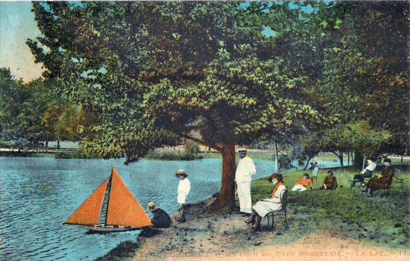 Carte postale ancienne Parc Bordelais - Lac 10b à Bordeaux