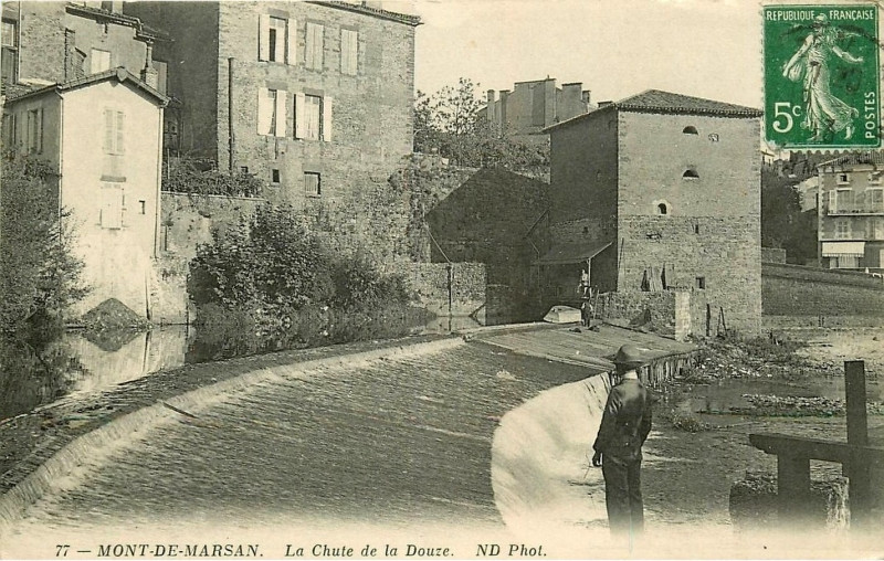 Carte postale ancienne Mont-de-Marsan - Chutes de la Douze