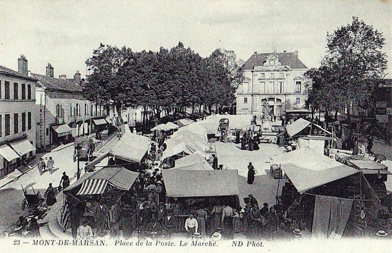 Carte postale ancienne Mont-de-Marsan - Marché 3