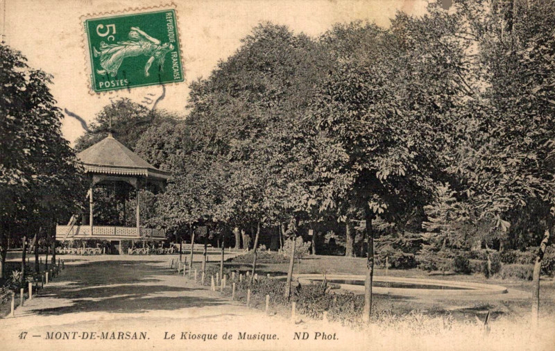 Carte postale ancienne Mont-de-Marsan - Pépinière - Kiosque