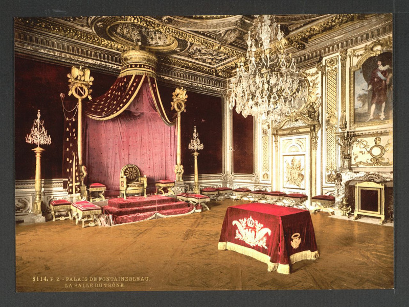 Carte postale ancienne The throne room, Fontainebleau Palace, France-LCCN2001698128