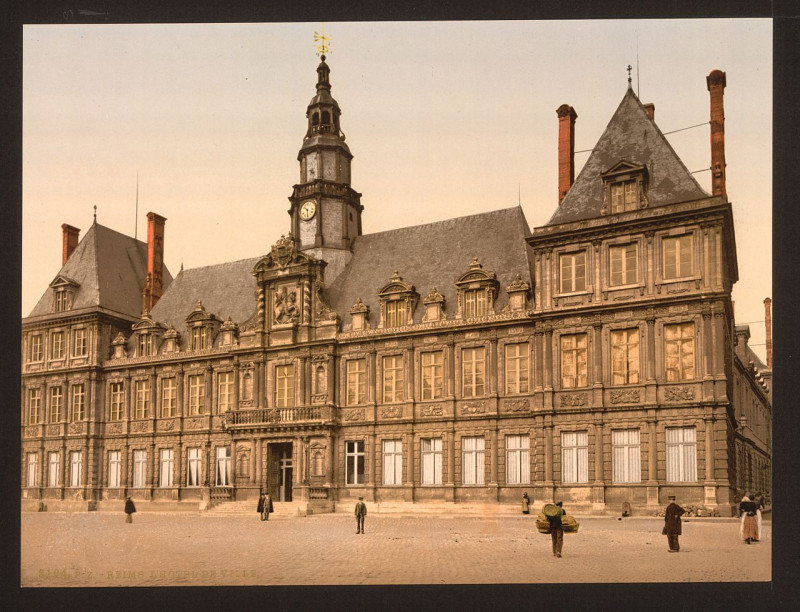 Carte postale ancienne The town hall, Rheims, France-LCCN2001698684