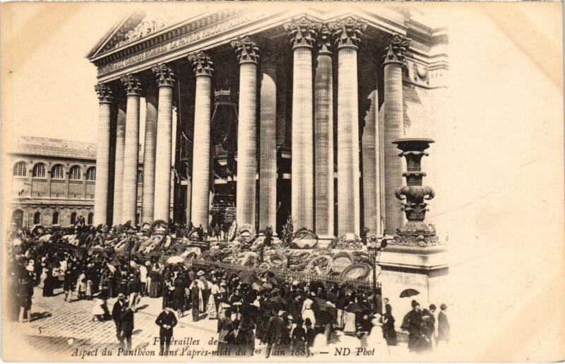 Carte postale ancienne Figure famous funeral of victor hugo in paris 1er june 1885 à Paris 5e