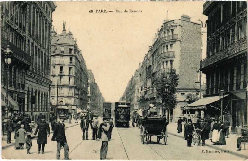 Carte postale ancienne Paris 6e Rue de Rennes P. Marmuse à Paris 6e
