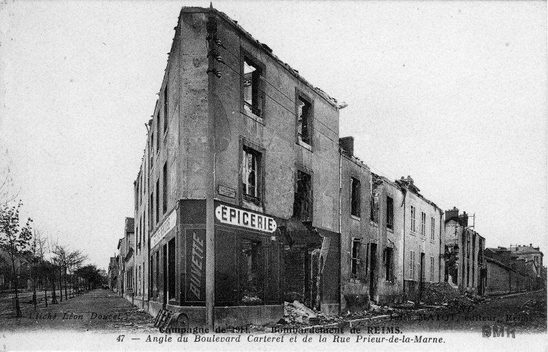 Carte postale ancienne Rue prieur de la marne 1GM