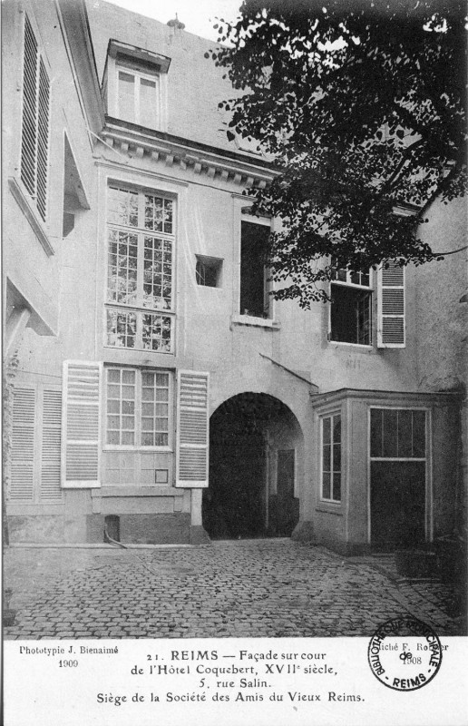 Carte postale ancienne Rue salin hotel coquebert 24