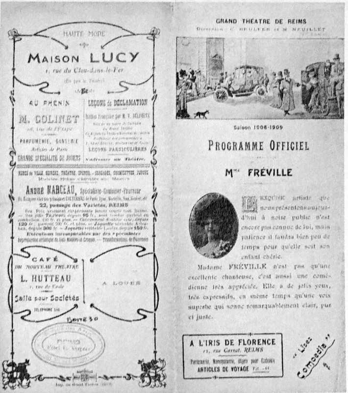 Carte postale ancienne Saison 1908 09 theatre reims 1100321