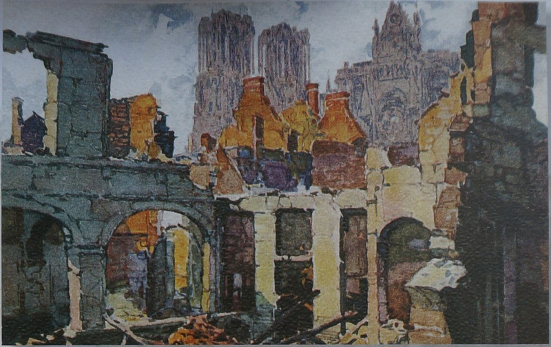 Carte postale ancienne Tours de la Cathédrale Reims 1265