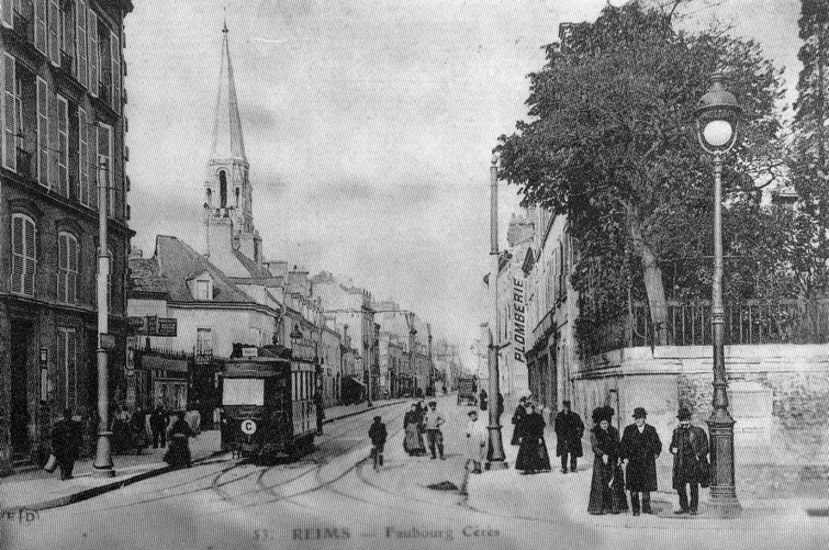 Carte postale ancienne Tramway Electr Reims 01