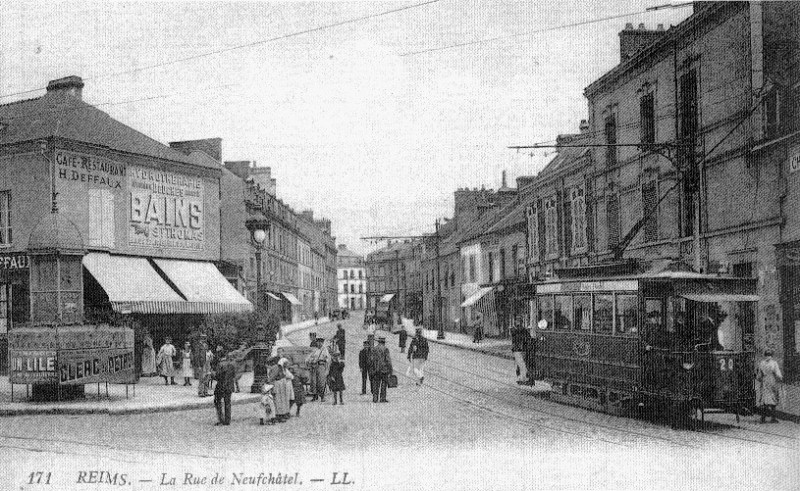 Carte postale ancienne Tramway Electr Reims 02