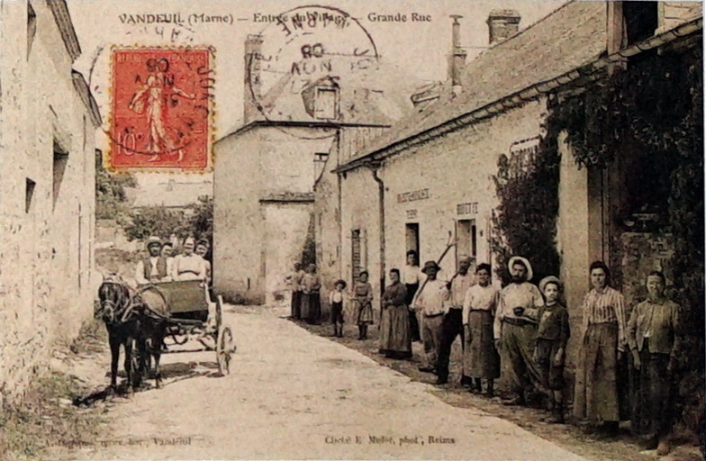 Carte postale ancienne Vandeuil 1908 grande rue 20
