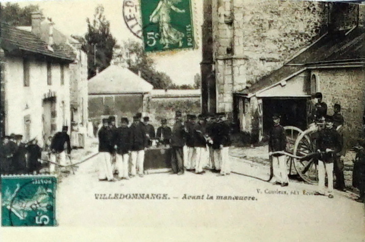 Carte postale ancienne Villedommange pompiers 08548