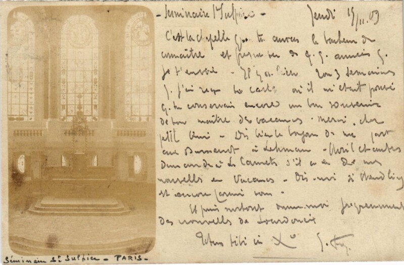 Carte postale ancienne Paris 6e Seminaire Saint-Sulpice carte photo à Paris 6e