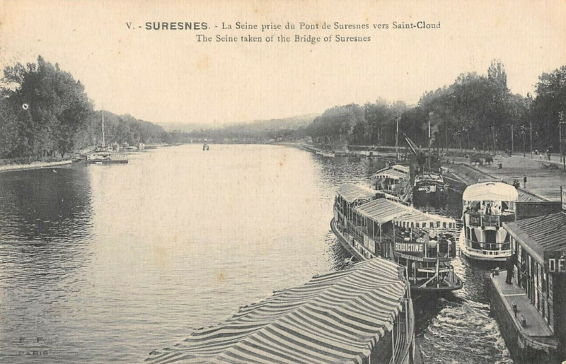Carte postale ancienne Suresnes.Pont de Suresnes