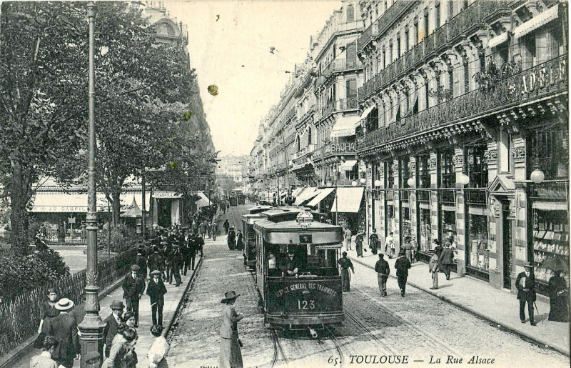 Carte postale ancienne Inconnu 65 - Toulouse - La Rue Alsace à Toulouse