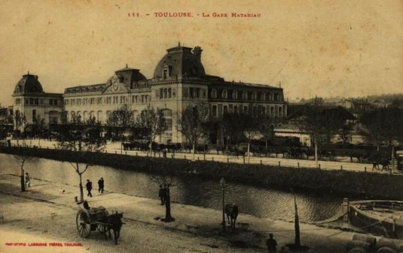 Carte postale ancienne Toulouse gare matabiau canal du midi postcard à Toulouse
