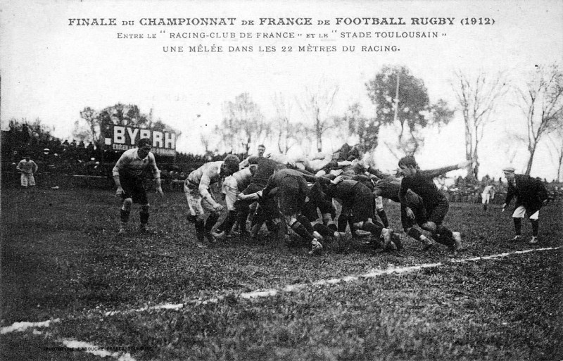 Carte postale ancienne Toulouse Rcf rugby Championnat 1912 à Toulouse