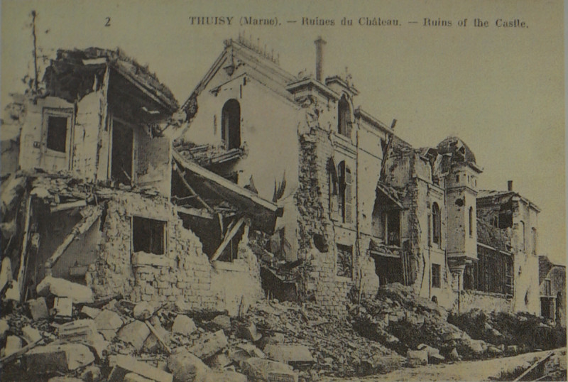 Carte postale ancienne Chateau de Thuisy détruit 09643