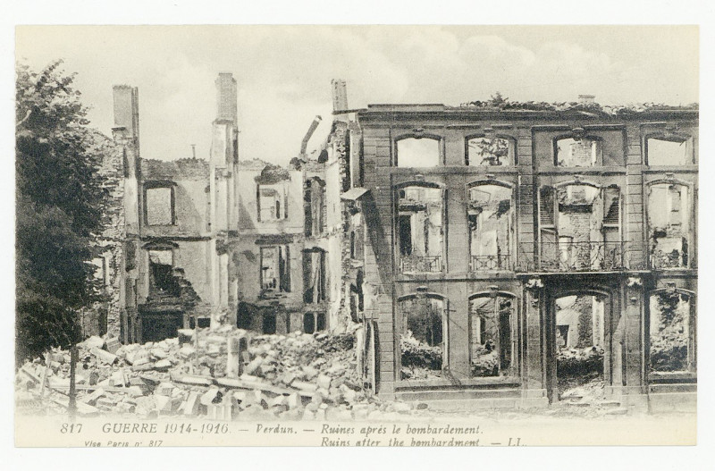 Carte postale ancienne Verdun. Ruines après le bombardement. Ruins after the bombardment. Guerre 1914-1916 P-Fg-Cp-00542 à Verdun