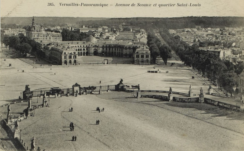 Carte postale ancienne Versailles panoramique avenue sceaux à Versailles