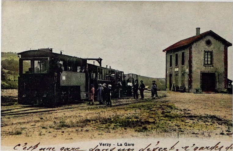 Carte postale ancienne Verzy gare Cbr 08559