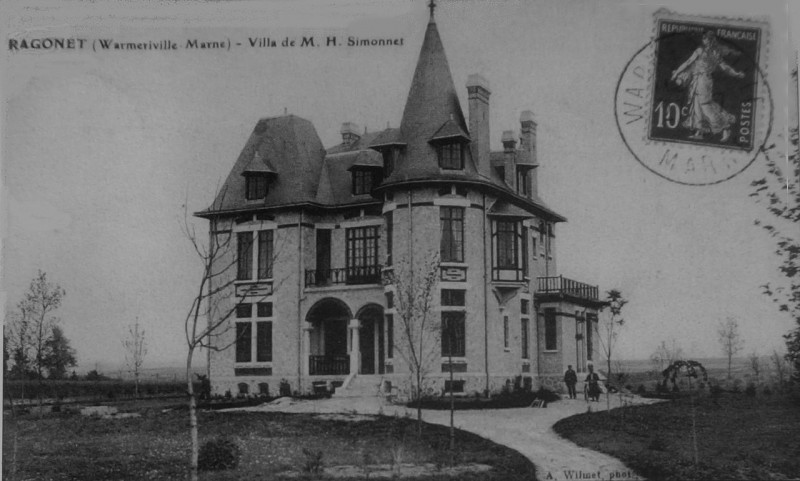 Carte postale ancienne Warmeriville villa Simonnet