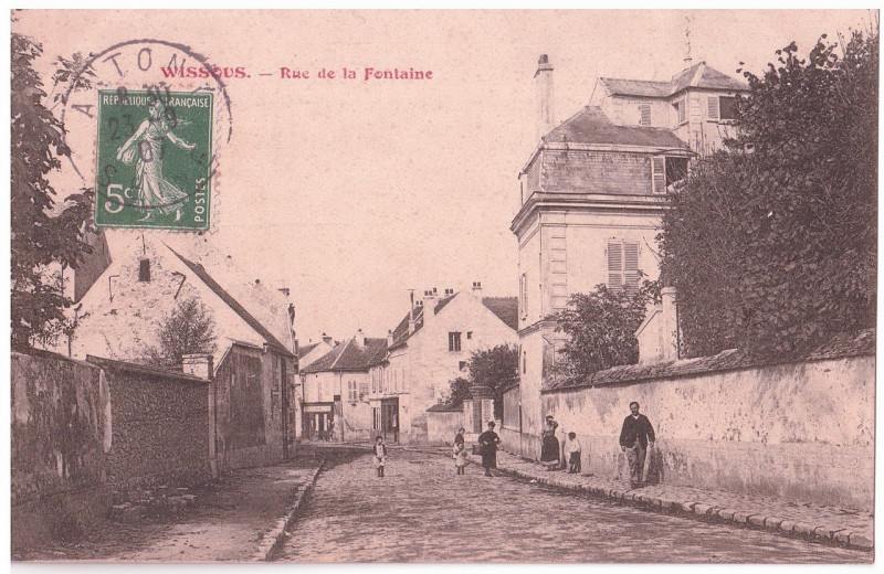 Carte postale ancienne Wissous - rue de la Fontaine - 1907