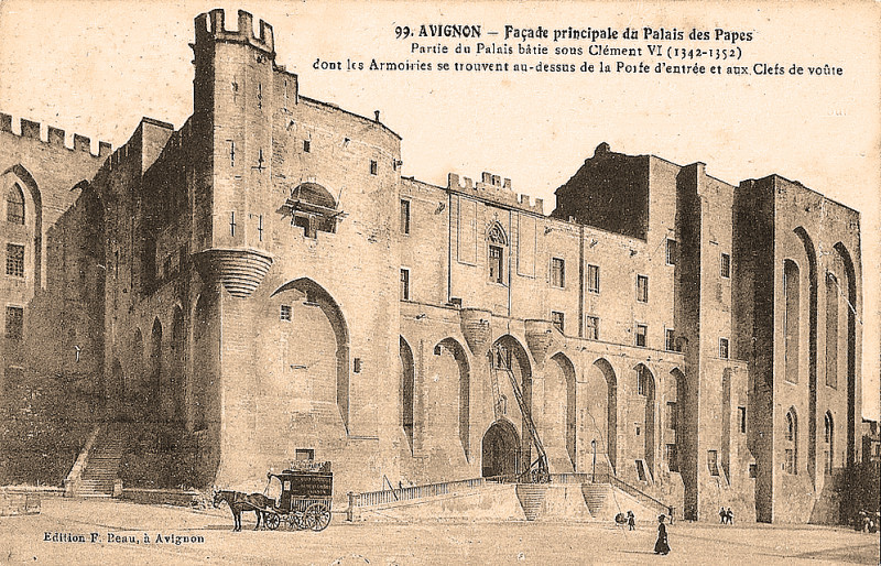Carte postale ancienne Avignon Façade palais des papes à Avignon