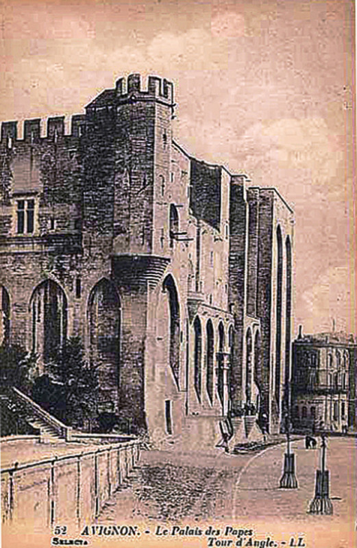 Carte postale ancienne Palais des papes d'Avignon Tour d'angle à Avignon