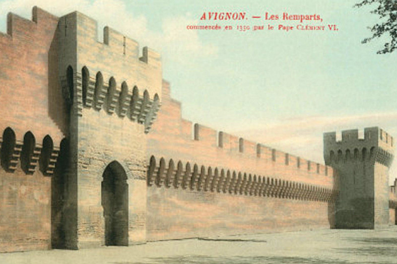 Carte postale ancienne Avignon Les Remparts Cp colorisée
