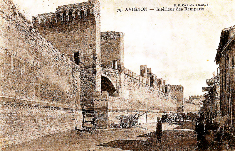 Carte postale ancienne Avignon Rue du rempart du Rhône