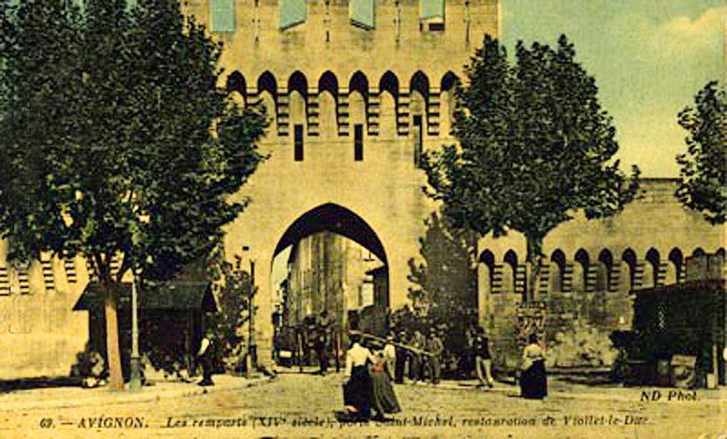 Carte postale ancienne Porte Saint-Michel colorisée