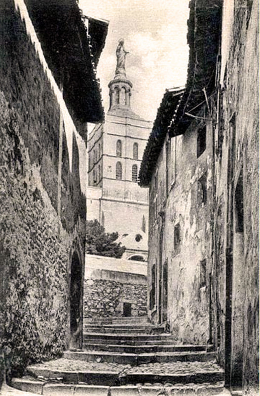 Carte postale ancienne Avignon rue Pente Rapide en 1911